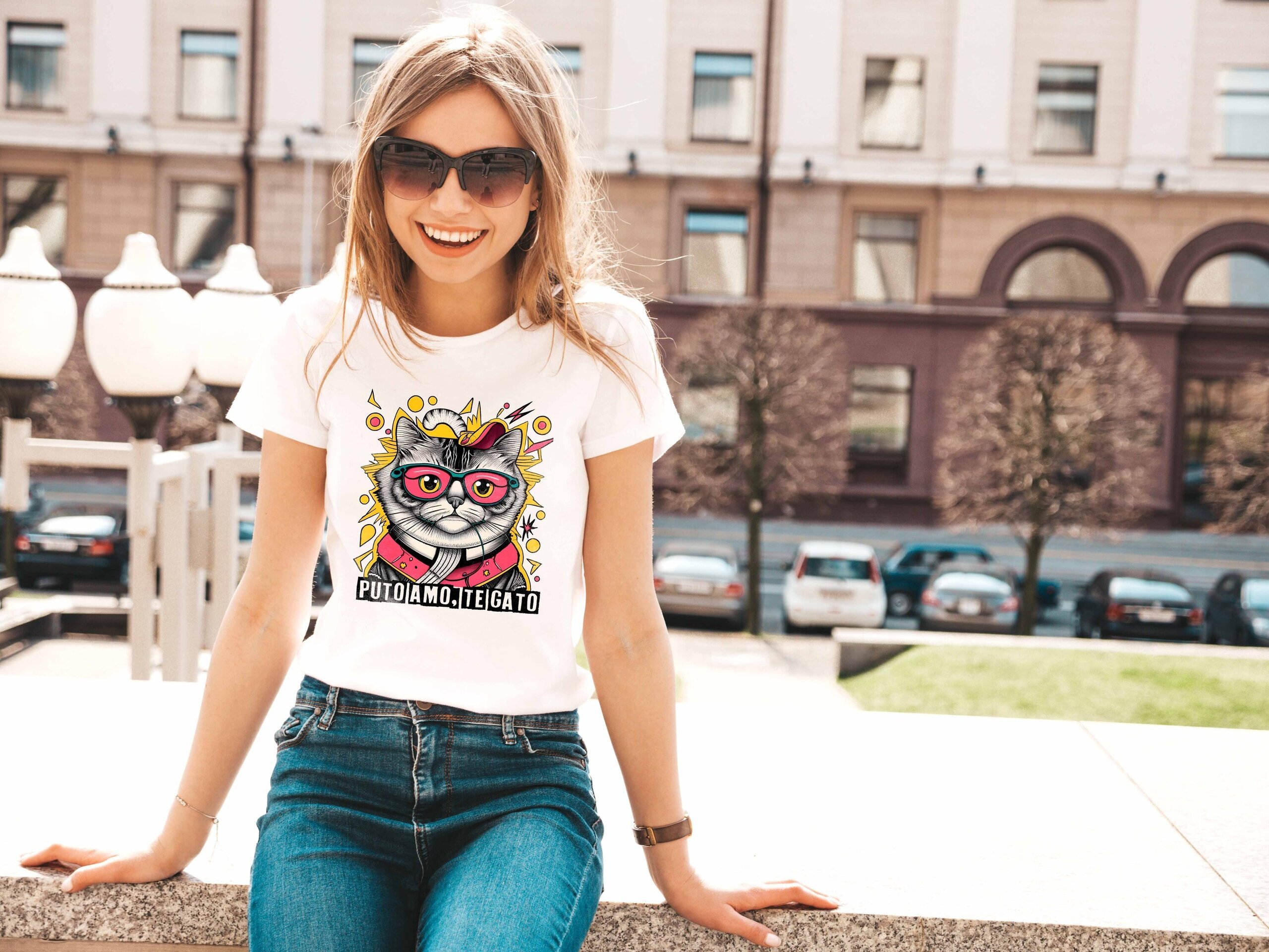 Camiseta Psicogatete KATTIA  (blanco/negro) - 5