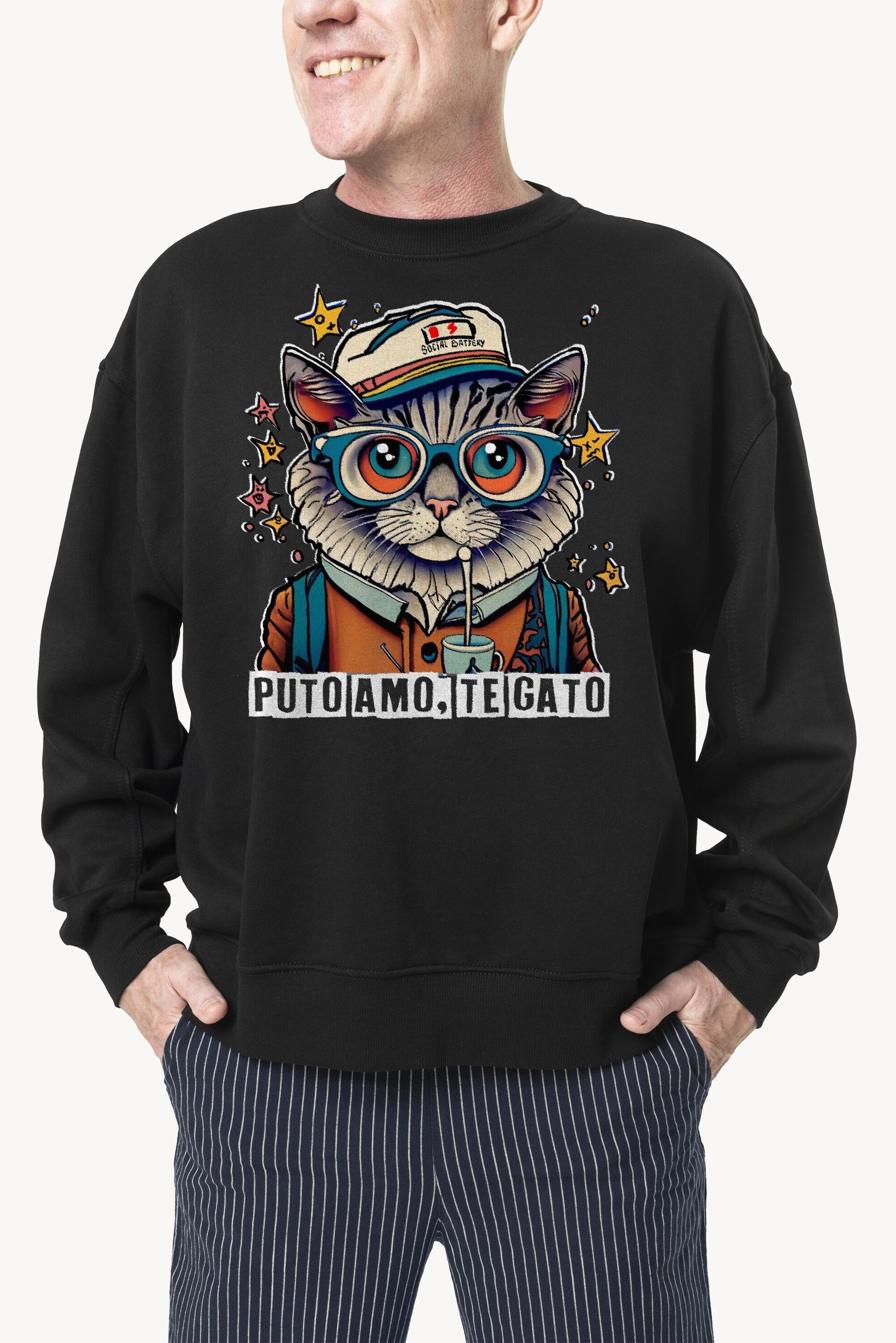 SUDADERA "PSICOGATETE CARBÓN" - 6